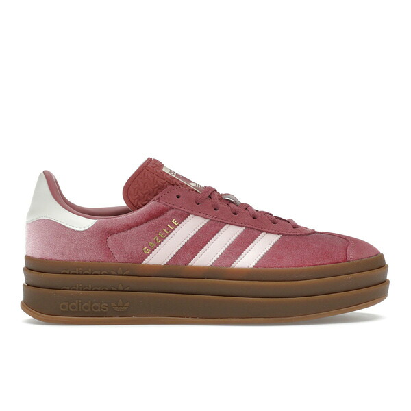 adidas アディダス レディース スニーカー 【adidas Gazelle Bold Sandy Pink Velvet (Women's)】 サイズ US_W_10.5 Preloved Crimson/Sandy Pink/Off White