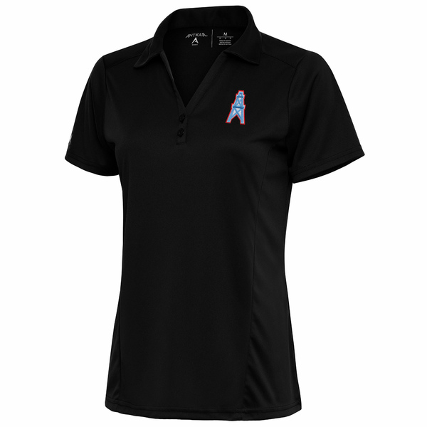 アンティグア レディース ポロシャツ トップス Houston Oilers 【即納&大特価】 お取り寄せ Antigua Logo Tribute Polo Women's Black Throwback