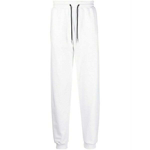 ロベルトカヴァリ メンズ 心地好いズボン下 ボトムス Logo-print cotton track pants White