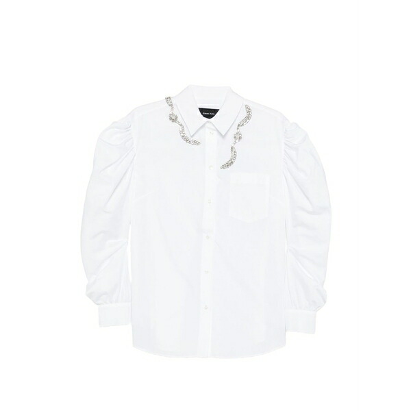 シモーネ・ロシャ レディース ティーシャツ トップス Draped sleeve shirt White レディースファッション-シャツ・ブラウス-トップス