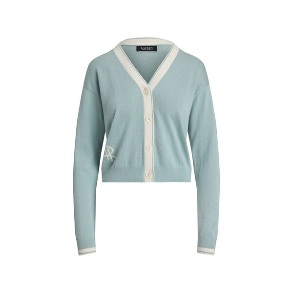 ラルフローレン レディース ジレー アウター Embroidered-logo cardigan Blue