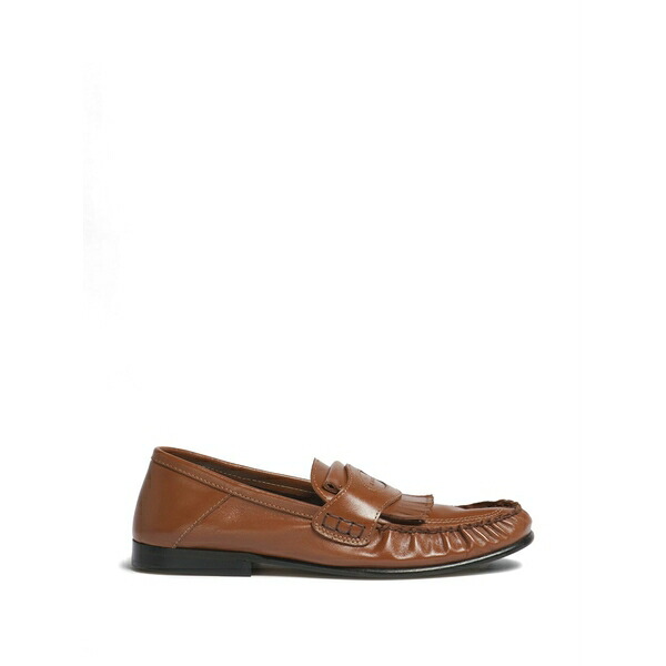 マルニ レディース スリッポン・ローファー シューズ Fringe logo loafers Brown｜asty