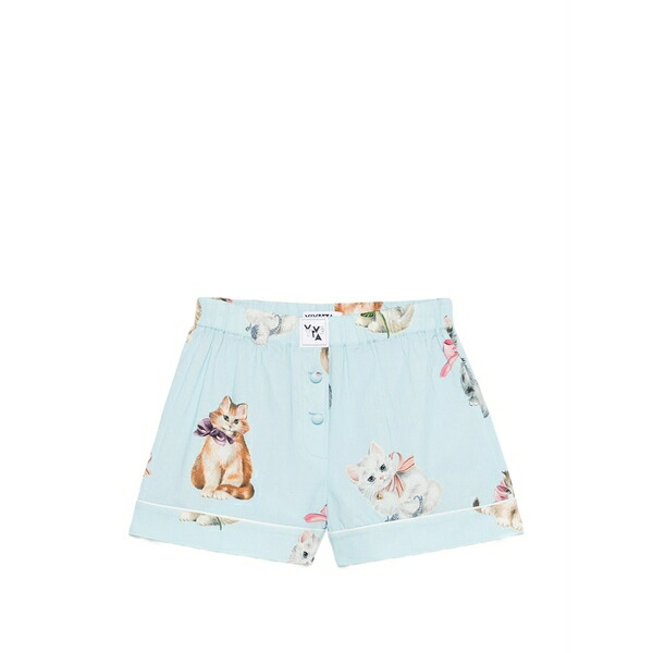 ヴィヴェッタ レディース 心地好いズボン下 ボトムス Cat print shorts Blue