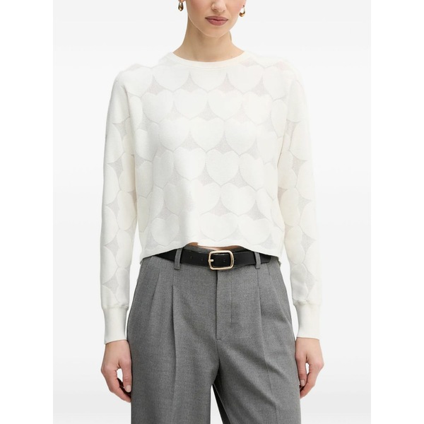 ウイ レディース ニット\u0026セーター アウター Heart-pattern sweater White