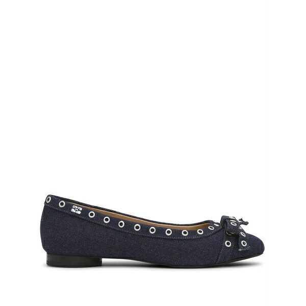ガニー レディース サンダル シューズ Eyelet detailing denim ballerina shoes Blue