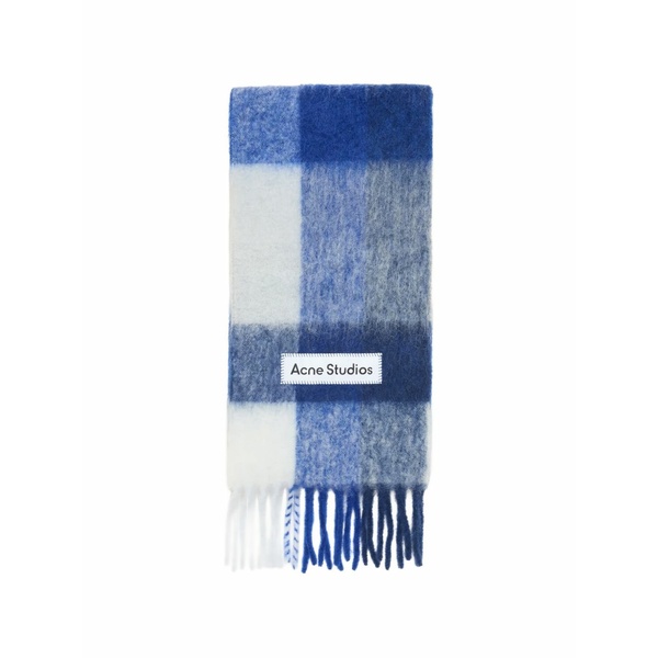 アクネ ストゥディオズ メンズ マフラー・ストール・スカーフ アクセサリー Check logo-appliqu?? scarf Blue｜asty