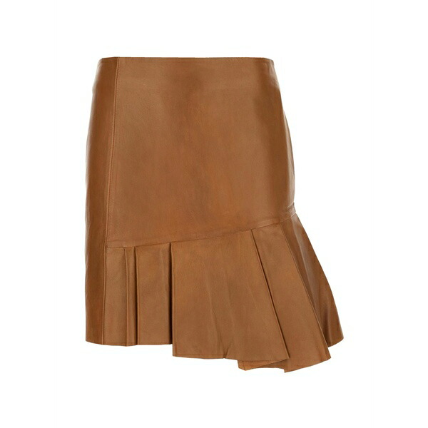 アイスバーグレタス レディース スコート ボトムス Pleated leather mini skirt Brown