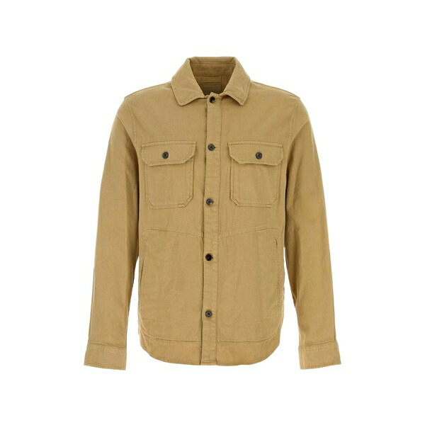 羊毛 一財産 メンズ ジレー アウター Long sleeve overshirt Neutrals
