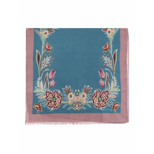 エトロ レディース 消音装置・袈裟・えり巻き 添え物 Floral-print scarf Blue