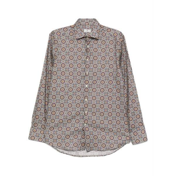 エトロ メンズ シャツ トップス Patterned long-sleeve shirt Blue｜asty