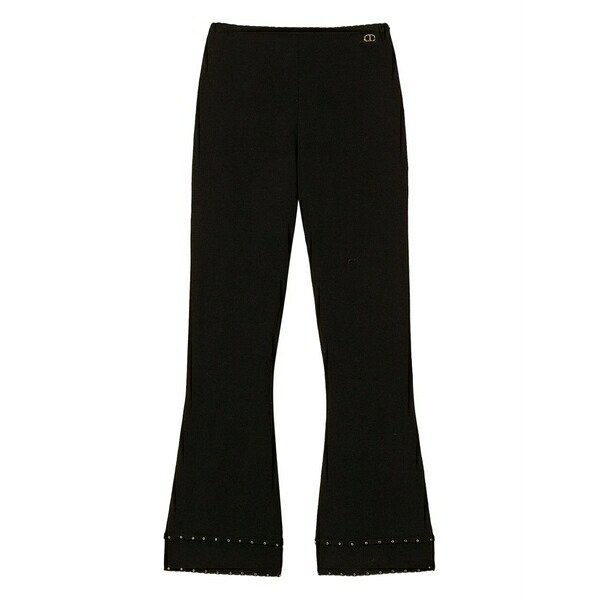 ツインセット レディース カジュアルパンツ ボトムス Rhinestone-embellished flared trousers Black
