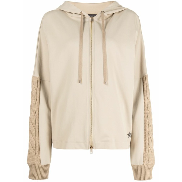 ロレーナアントニアッツィ レディース パーカー・スウェットシャツ アウター Cable knit-panelled hoodie Brown