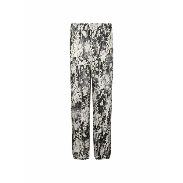 PTトリノ レディース カジュアルパンツ ボトムス Floral-print wide-leg trousers Black｜asty