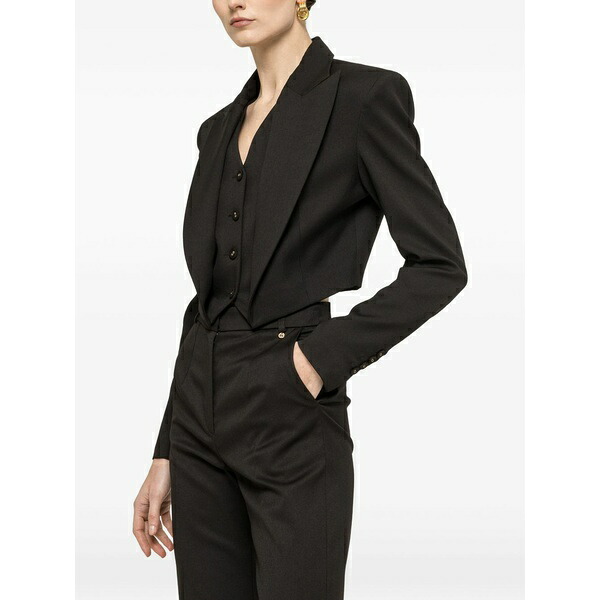 ニッサ レディース 上衣＆上衣 アウター Cropped blazer Black