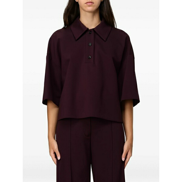 リビアナコンティ レディース スポーツシャツ トップス Buttoned collared polo shirt Purple