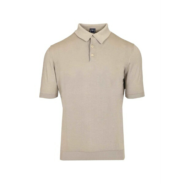 フェデーリ メンズ スポーツシャツ トップス Garment-dyed plain-stitch polo shirt Neutrals