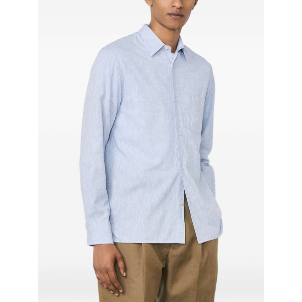 オフィシンジェネレール メンズ プルオーバー トップス Button dream blue shirt Blue カジュアルシャツ-トップス