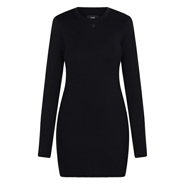 アミリ レディース ワンピース トップス Long-sleeve mini dress Black｜asty