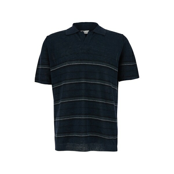 ロベルトコリーナ メンズ プルオーバー トップス Horizontal-stripe textured t-shirt Blue
