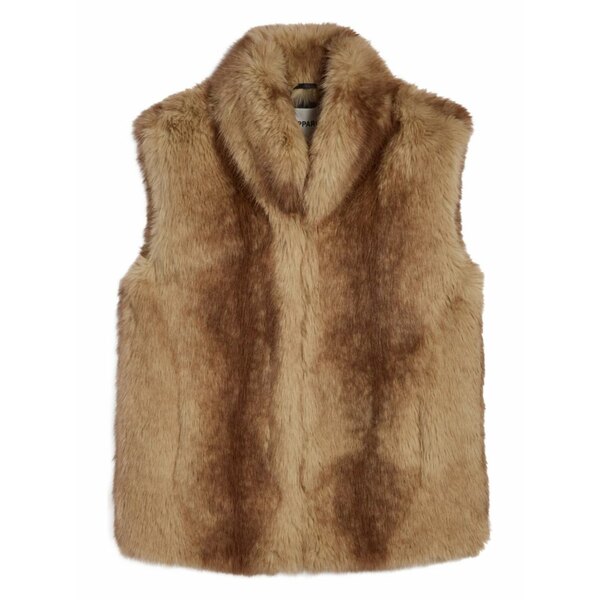 アッパリス レディース 厚地の外套 アウター Laila faux-fur vest Brown