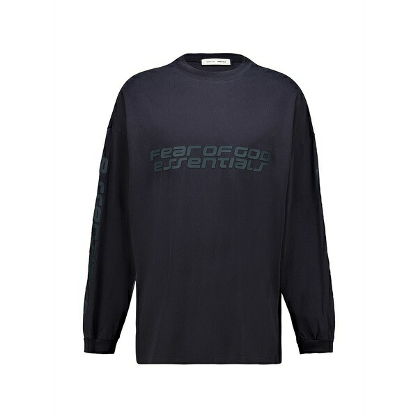 エフオージーエッセンシャルズ メンズ プルオーバー トップス Logo-print long-sleeved t-shirt Black
