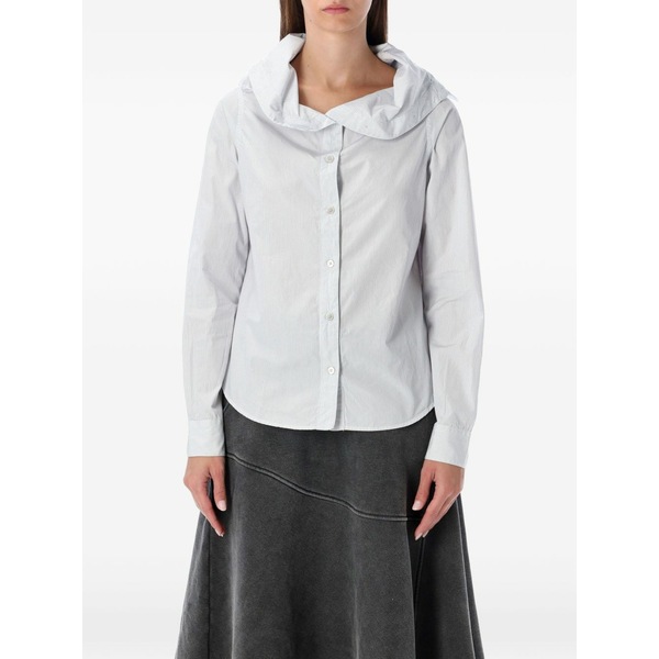 アワーレガシー レディース プルオーバー トップス Striped collapsed-collar shirt White
