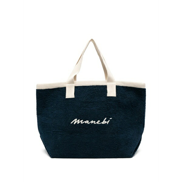 マネビ レディース トートバッグ バッグ California logo-embroidered tote bag Blue｜asty