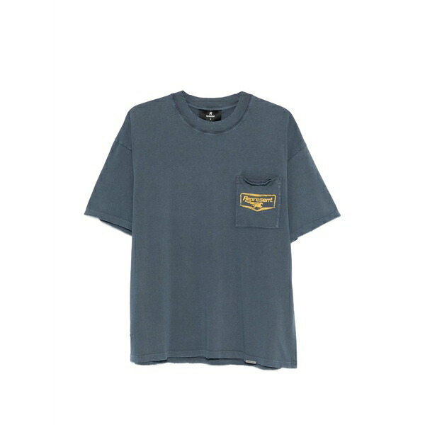 リプレゼント メンズ プルオーバー トップス Pocket graphic t-shirt Blue