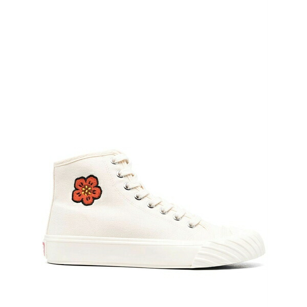 ケンゾー レディース スニーカー シューズ Embroidered-logo high-top sneakers Neutrals|asty