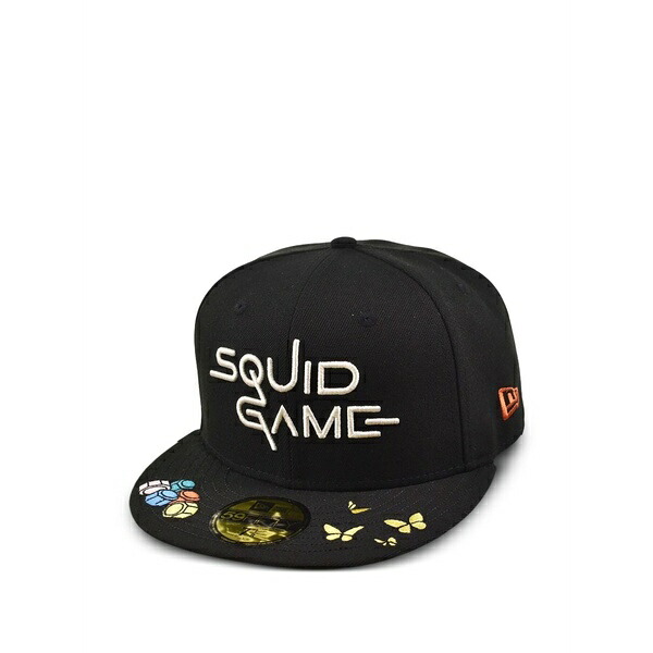 ニュー内鰓 メンズ かぶり笠 佩び物  59fifty squid game skipping cap Black