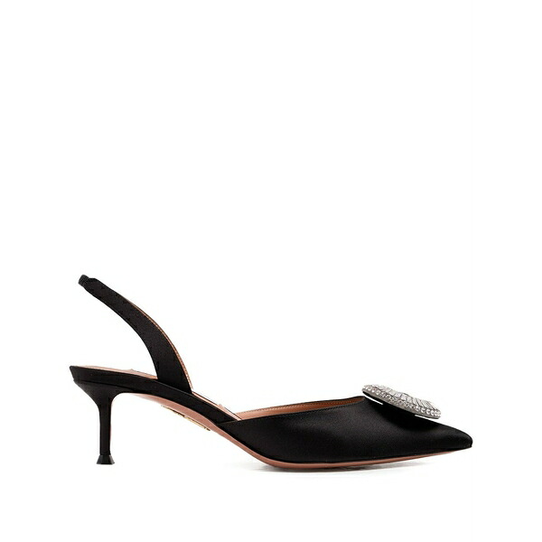 アクアズーラ レディース パンプス シューズ 50粍 crystal-embellished sling pumps Black
