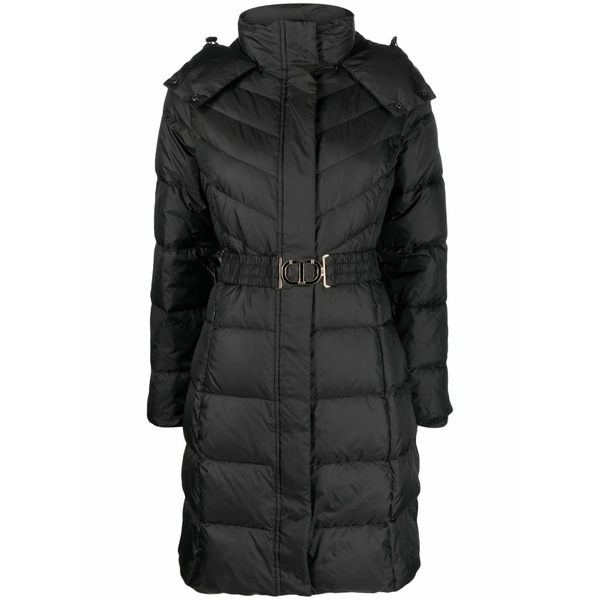 ツインセット レディース コート アウター Hooded belted puffer coat Black｜asty 116,800円