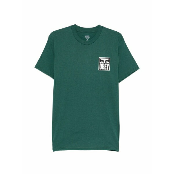 オベイ メンズ プルオーバー トップス Logo-print short-sleeve t-shirt Green