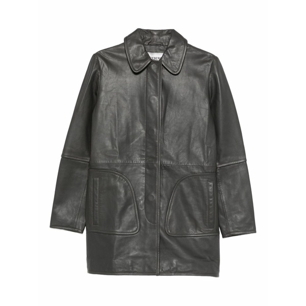 アイスバーグレタス レディース 厚地の外套 アウター Leather pocket coat Grey