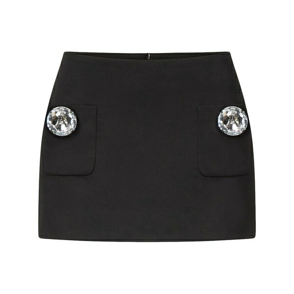 方面 レディース スコート ボトムス Crystal-embellished wool mini skirt Black