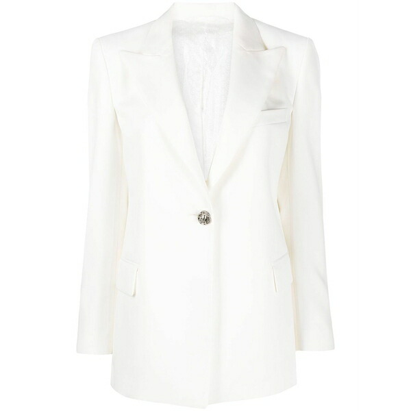 フィリップ飾り気の無い レディース 上衣＆上衣 アウター Embellished single-breasted blazer White