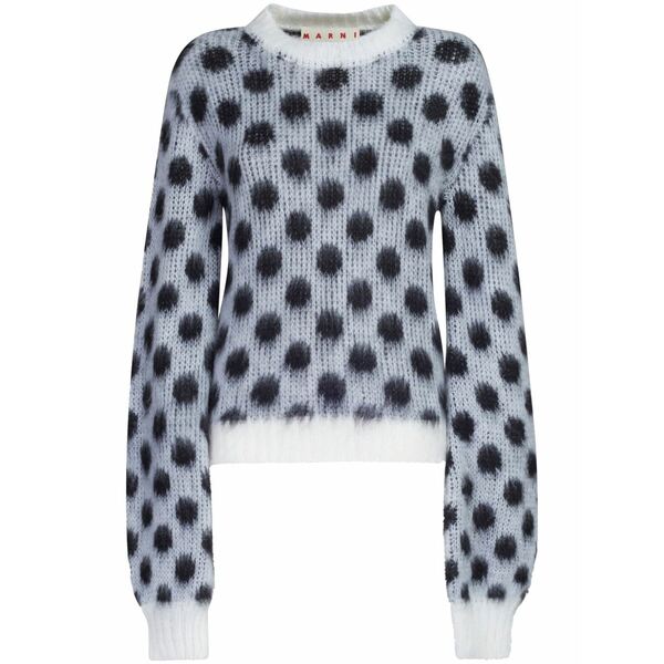 マルニ レディース 編み物\u0026プルオーバー アウター Polka-dot intarsia jumper White