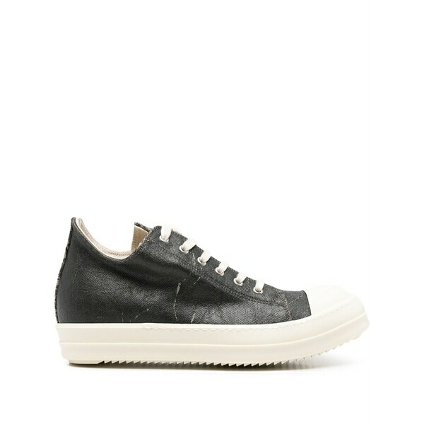 リックオウエンス メンズ スニーカー シューズ Lace-up printed sneakers Black|asty