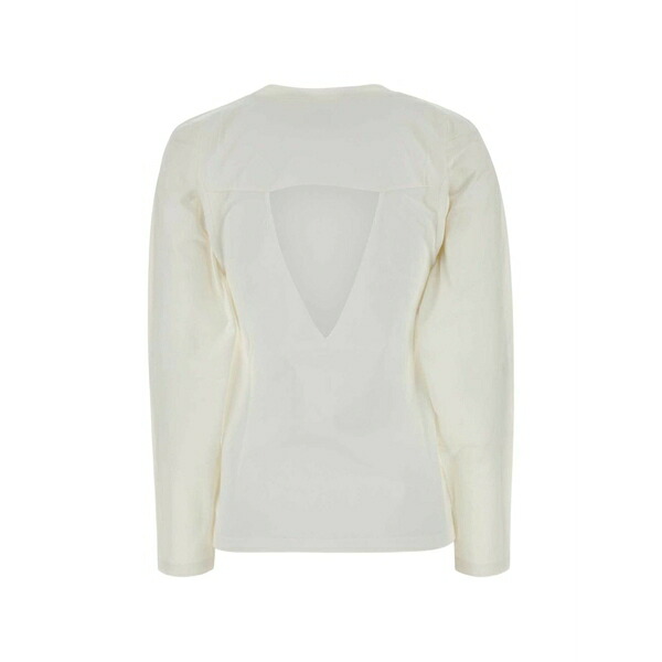 ジル・サンダー レディース ティーシャツ トップス Cut-out long-sleeve t-shirt Neutrals