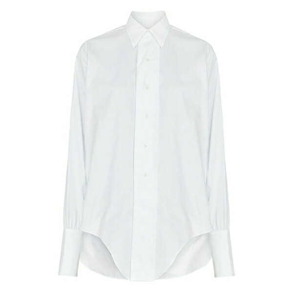 マルタンマルジェラ レディース シャツ トップス Curved-hem shirt White｜asty