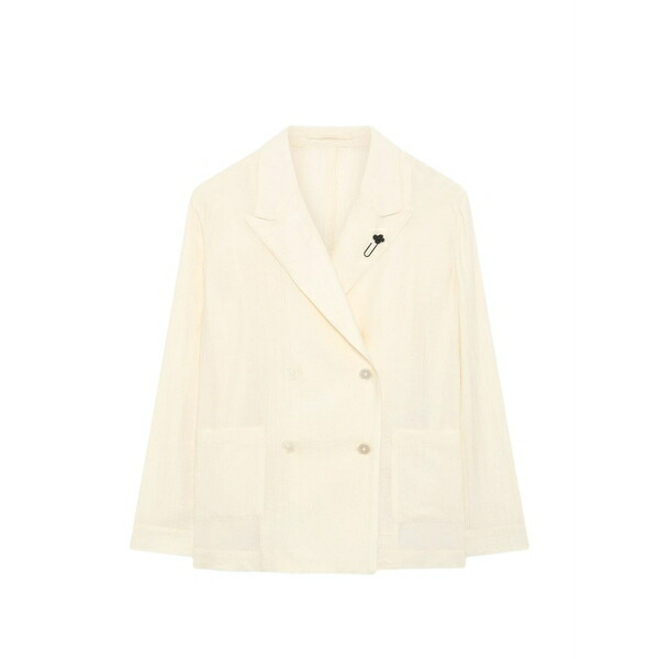 ラルディーニ レディース 上衣＆上衣 アウター Double-breasted deconstructed blazer Neutrals