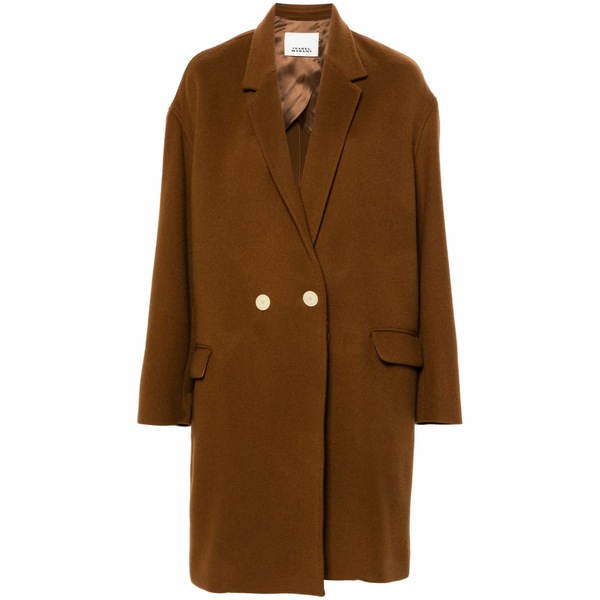イザ呼びりん マラン レディース 厚地の外套 アウター Efegozi double-breasted coat Brown