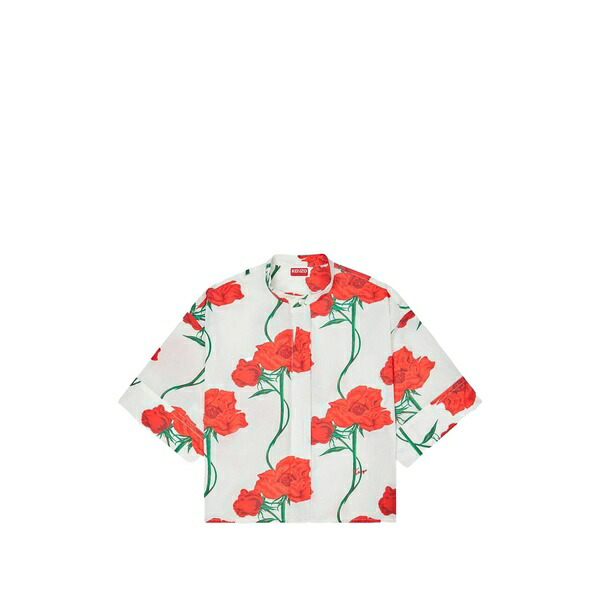 ケンゾー レディース プルオーバー トップス Floral-print shirt White