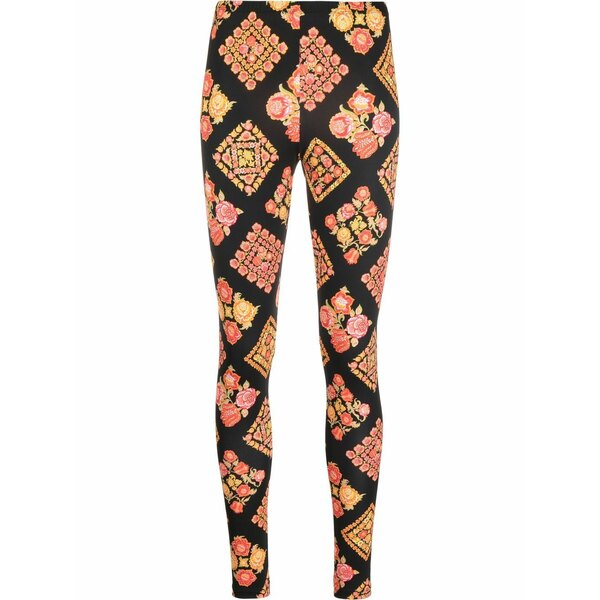 ラ・ダブル・ジェイ レディース レギンス ボトムス Floral check leggings Black