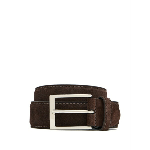 バレット メンズ 胴締め 佩び物 Square-buckle belt Brown