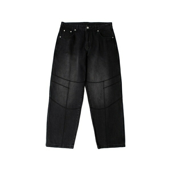 ﾊﾞｲﾊﾟｰﾗ メンズ ジーンズズボン下 ボトムス Contrast-stitch faded jeans Black