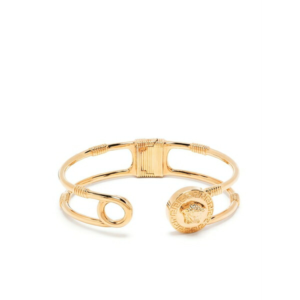 ヴェルサーチ メンズ ブレスレット・バングル・アンクレット 佩び物 Safety-pin cuff bracelet Gold