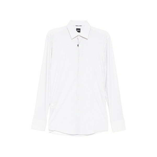 ボス メンズ シャツ トップス Geometric-print shirt White｜asty