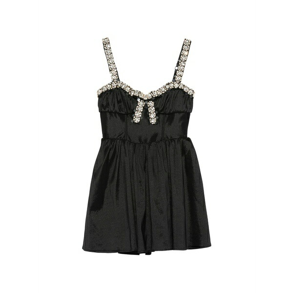 フォーラブアンドレモン レディース 衣裳 トップス Crystal-embellished bow-detail mini dress Black レディースファッション-ワンピーススーツ-スーツ・セットアップ