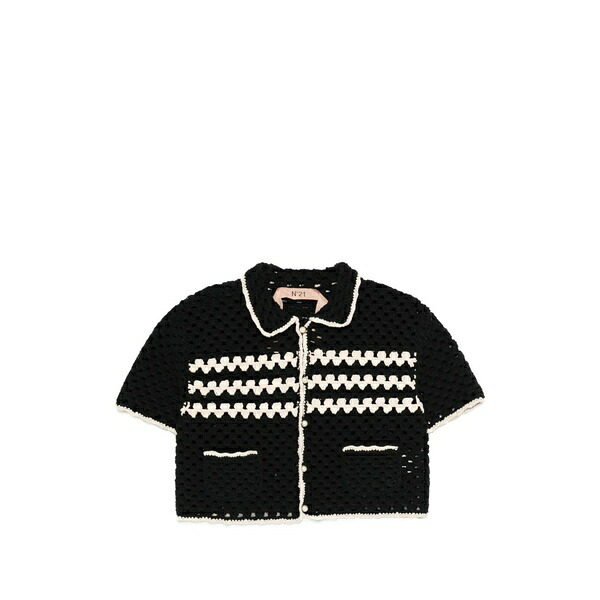 ヌメロ ヴェントゥーノ レディース 上衣＆上衣 アウター Crochet cropped jacket Blue